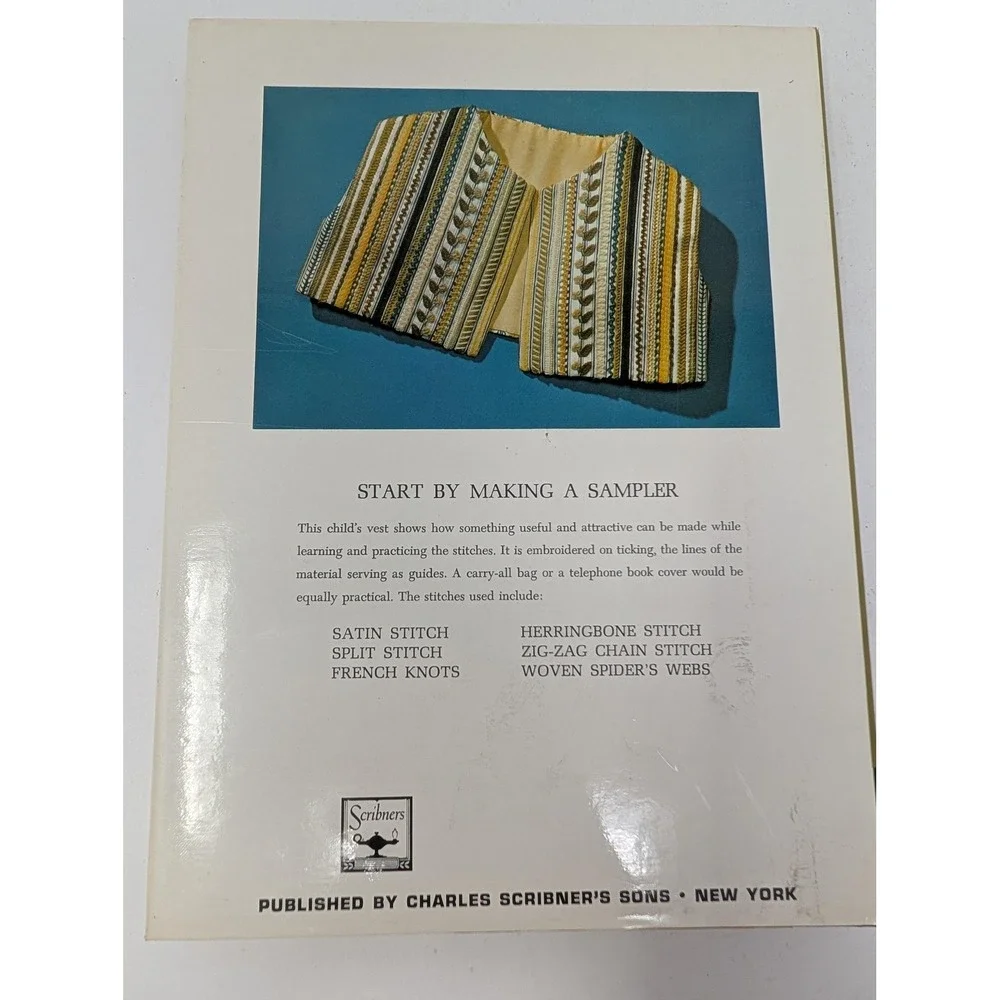 Crewel Embroidery Erica Wilson Kagan 1962 Hardcover Dust Jacket Illustrated